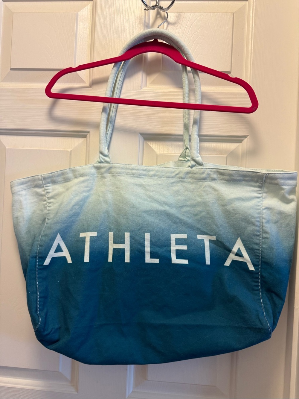 Athleta Teal Ombre Canvas Tote NWOT